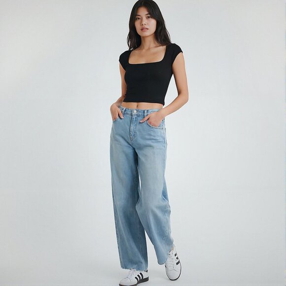 BLANKNYC Raw Hem Barrel Jeans 25W High Rise NWT - Picture 1 of 16